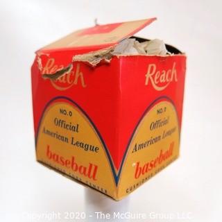 Vintage Reach Official American League "Harridge" Ball, Number 0; Baseball, New in Box.    