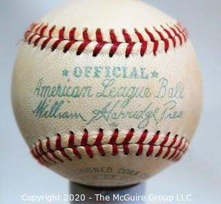 Vintage Reach Official American League "Harridge" Ball, Number 0; Baseball, New in Box.     