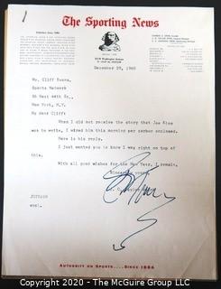 Collection of Signed Correspondence from  J.G. Taylor Spink of "The Sporting News" to Clifford Evans