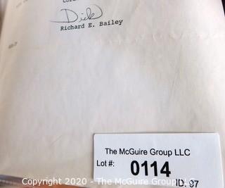 1962 Signed Congratulations Note from Richard Bailey to Clifford Evans on Sports Network Incorporated Letterhead for the Television Show "Ladies of the Press.".  Sports Baseball Memorabilia 