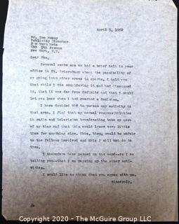 Clifford Evans correspondence to New York Mets declining a job offer in 1962. Sports Baseball Memorabilia 