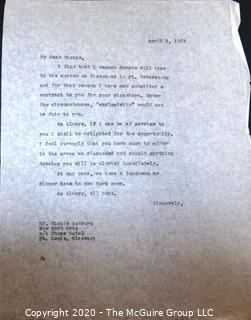 Clifford Evans correspondence to New York Mets declining a job offer in 1962. Sports Baseball Memorabilia 