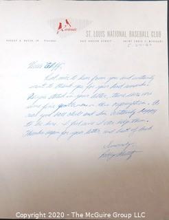 1962 Two Handwritten and Signed Notes from Jimmy Piersall and Bobby Schantz to Clifford Evans. Sports Baseball Memorabilia