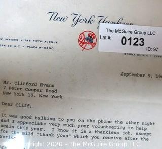 1963 Signed Note from Bob Fishel to Clifford Evans on New York Yankees Letterhead. Sports Baseball Memorabilia