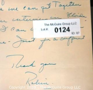 Handwritten & Signed Thank You Note from MLB Hall of Famer Pitcher Robin Roberts to Clifford Evans. Sports Baseball Memorabilia