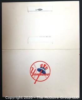 1962 New York Yankees Season Pass Press Card with Folder. Signed by Daniel Topping, part owner and president of the NY Yankees. 