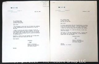 Two 1962 Signed Letters from Robert Mortensen, WIIC television station, to Clifford Evans.  Sports Baseball Memorabilia