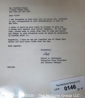 Two 1962 Signed Letters from Robert Mortensen, WIIC television station, to Clifford Evans.  Sports Baseball Memorabilia