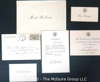 Invitation From President Lyndon Johnson and Lady Bird to Mr. and Mrs. Evans, Luncheon at White House, 1967