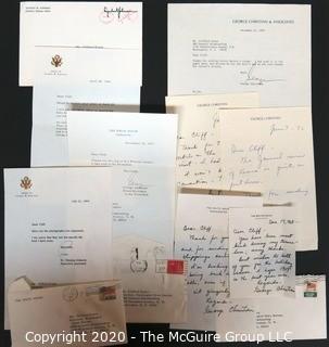 Group of Correspondence to Clifford Evans from George Christian and Thomas Johnson, some on White House Letterhead. 