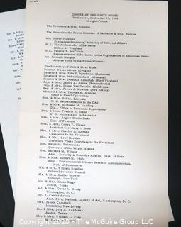 Lists of Attendees to Various Functions at White House, President Lyndon Johnson, 1967