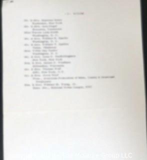 Lists of Attendees to Various Functions at White House, President Lyndon Johnson, 1967