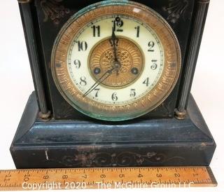 Antique Waterbury Clock Company Mantel Clock in Metal Case.