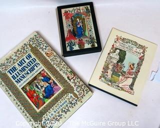 Three (3) Color Illustrated Books Including The Art of Illuminated Manuscripts, The Hours of Catherine of Cleves in Book Sleeve, and Flowers from Shakespeare's Garden