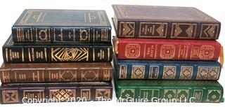 Set of 8 Leather Bound with Fine Gilt Decorative Bindings or Covers of Classic Books Published by The Franklin Library, Limited Edition Titles from the "Collected Stories of the World's Greatest Writers Series".