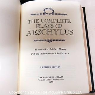 Set of 8 Leather Bound with Fine Gilt Decorative Bindings or Covers of Classic Books Published by The Franklin Library, Limited Edition Titles from the "Collected Stories of the World's Greatest Writers Series".