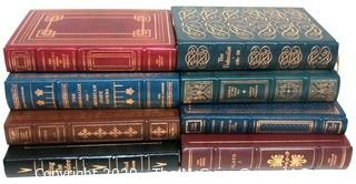 Set of 8 Leather Bound with Fine Gilt Decorative Bindings or Covers of Classic Books Published by The Franklin Library, Limited Edition Titles from the "Collected Stories of the World's Greatest Writers Series".