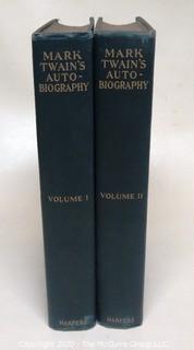 Two Volume Set of Mark Twain's Autobiography 1924 