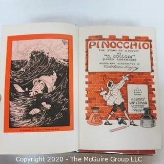 Three Vintage Illustrated Children's Books - Story of Siegfried, Pinocchio, Lamb's Tales from Shakespeare.