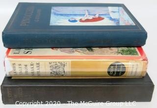 Three Vintage Illustrated Children's Books - Story of Siegfried, Pinocchio, Lamb's Tales from Shakespeare.