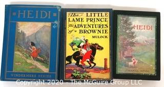 Three Illustrated Children's Books - 2 Volumes of Heidi and The Little Lame Prince.