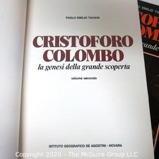 Two Volume Paperback in Slipcover Book - Cristoforo Colombo in Italian.