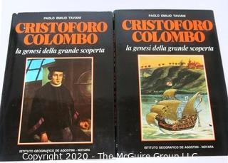 Two Volume Paperback in Slipcover Book - Cristoforo Colombo in Italian.