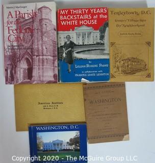 Group of Books about Washington DC. Includes My 30 Years Backstairs at the White House, Antique Guide to Washington DC, and Speed Typing Certificate 