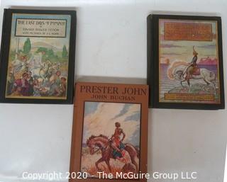 Three Vintage Illustrated Children's Books - Prester John, Last Days of Pompeii, The Story of Seigfried 