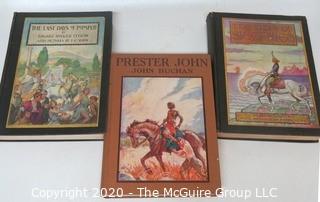 Three Vintage Illustrated Children's Books - Prester John, Last Days of Pompeii, The Story of Seigfried 