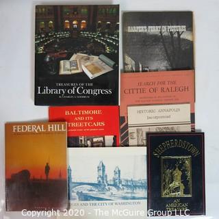 Group of History books for Baltimore, Raleigh, Shepherdstown & Annapolis.