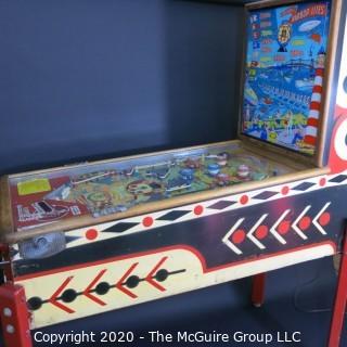 Limited Production 1956 "Harbor Lites", D. Gottlieb & Co. Electromechanical Pin Ball Machine, working condition, restored. 55"Long x 65"Tall at back x 26"Wide. Entertainment, Games