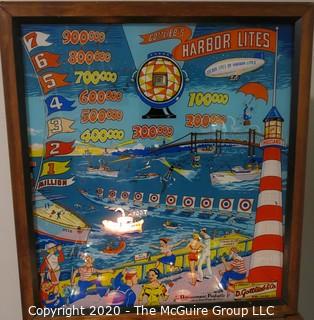 Limited Production 1956 "Harbor Lites", D. Gottlieb & Co. Electromechanical Pin Ball Machine, working condition, restored. 55"Long x 65"Tall at back x 26"Wide. Entertainment, Games