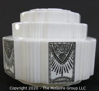 Lighting: Art Deco Milk Glass Lamp Shade; 11" Wide