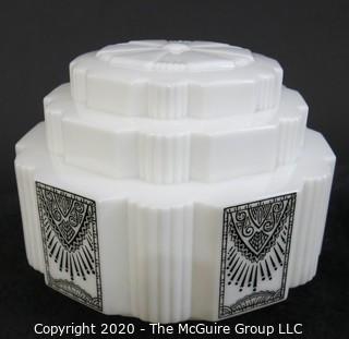 Lighting: Art Deco Milk Glass Lamp Shade; 11" Wide