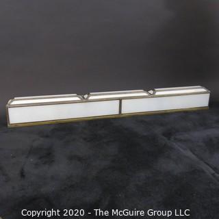 Cased Art Deco Slag Glass Wall Mounted Light. Originally used as Display Fixture in Gimbels Department Store. 48" Wide