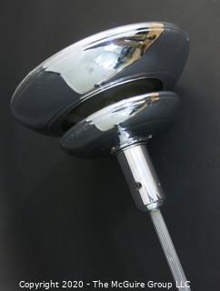 Art Deco Chrome Torchiere Floor Lamp, ID# 88UA38; 65.25" Tall - Lighting