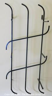 Art Deco Three Shelf Art Deco Iron and Glass Wall Mounted Display Shelf; Originally used as Shoe Display Fixture in Gimbels Department Store. Includes glass Shelving not shown in photograph. 17"W x 36T x 9.5"D