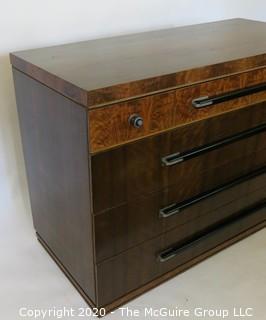 Art Deco Dresser Made of Highly Figured Book-Matched Veneers (matching pieces to the set are found in Lots 82 and 83). 48" wide 22" deep,  35"tall