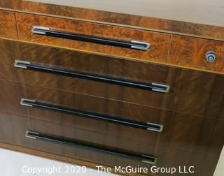 Art Deco Dresser Made of Highly Figured Book-Matched Veneers (matching pieces to the set are found in Lots 82 and 83). 48" wide 22" deep,  35"tall