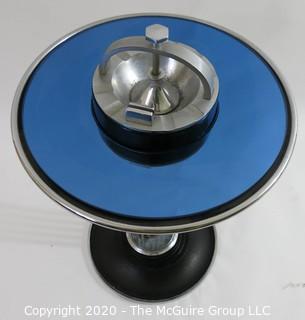 Art Deco Union Pacific Climax Cocktail Smoker by J.W. Cambell with Blue Glass Mirror. Measures approximately 16" in diameter and 21" tall. 