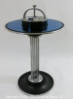 Art Deco Union Pacific Climax Cocktail Smoker by J.W. Cambell with Blue Glass Mirror. Measures approximately 16" in diameter and 21" tall. 