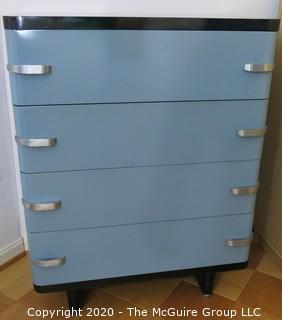 Metal Machine Age Four Drawer Cabinet. Rescued from West Virginia University Student Dormitory. 30"W x 19D x 40"T