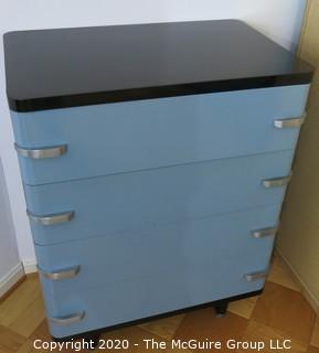 Metal Machine Age Four Drawer Cabinet. Rescued from West Virginia University Student Dormitory. 30"W x 19D x 40"T