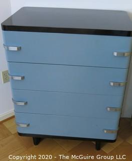 Metal Machine Age Four Drawer Cabinet. Rescued from West Virginia University Student Dormitory. 30"W x 19"D x 40"T.