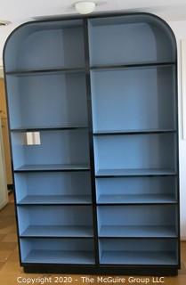 Reproduction Art Deco Style Shelving Unit Made of Grey Laminate with Wood Substrate. 60W x 12D x 93"T 