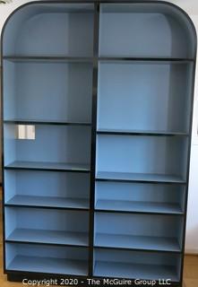 Reproduction Art Deco Style Shelving Unit Made of Grey Laminate with Wood Substrate. 60W x 12D x 93"T 