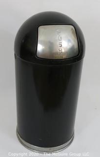 Restaurant Style Vintage Push-Top Standard Dome Trashcan in Black; 13 x 30"T 