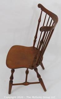 Windsor Spindleback Side Chair, circa 1930's, made by Nichols - Stone Co. Top rail to top rail width 24.5", center top rail height 35.5 x seat height 17". 