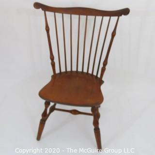 Windsor Spindleback Side Chair, circa 1930's, made by Nichols - Stone Co. Top rail to top rail width 24.5", center top rail height 35.5 x seat height 17". 